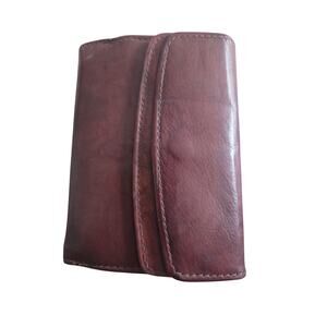 Vintage Genuine Brown Leather Marshal Trifold Wallet